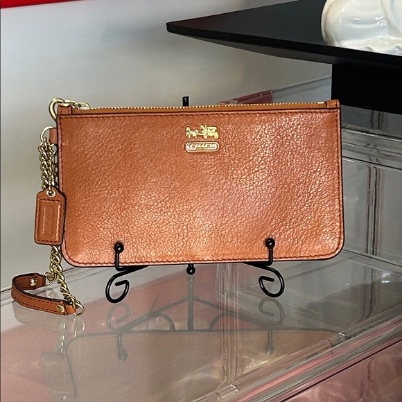 Coach Handbags - Coach Metallic Copper Wristlet